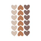 Muursticker hartjes 4x5 cm vinyl bruin beige
