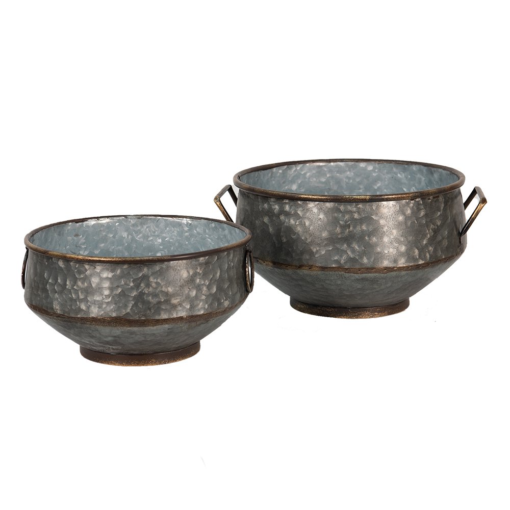 Plant Holder Gray Metal Plant Pot