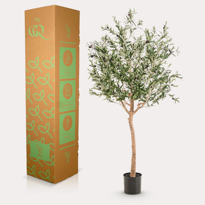 Kunst Olijfboom 180 cm groen zilver