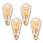 LED lamp E27 4 watt metaal glas warm wit 4 stuks