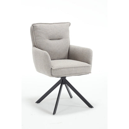 Fauteuil structuurstof grijs draaibaar