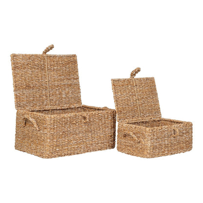 Opbergmanden set van 2 zeegras ijzer naturel