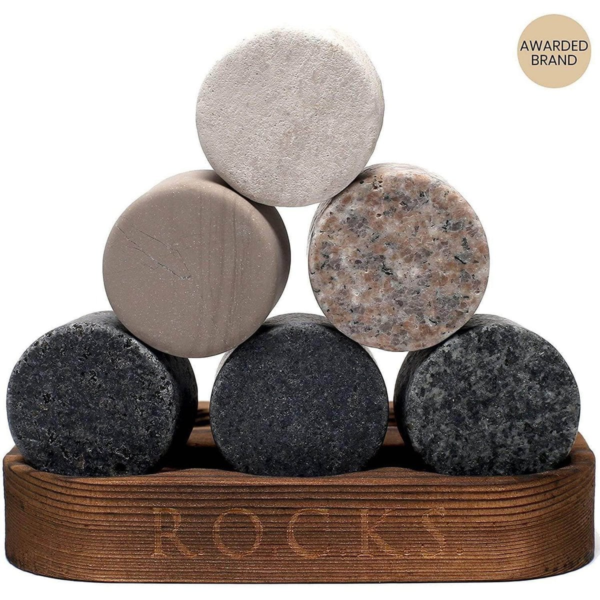 Whiskeyglazen set met granieten stenen