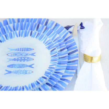 Blue Fish Dessert Plate 20x20x1.3cm - set of 6