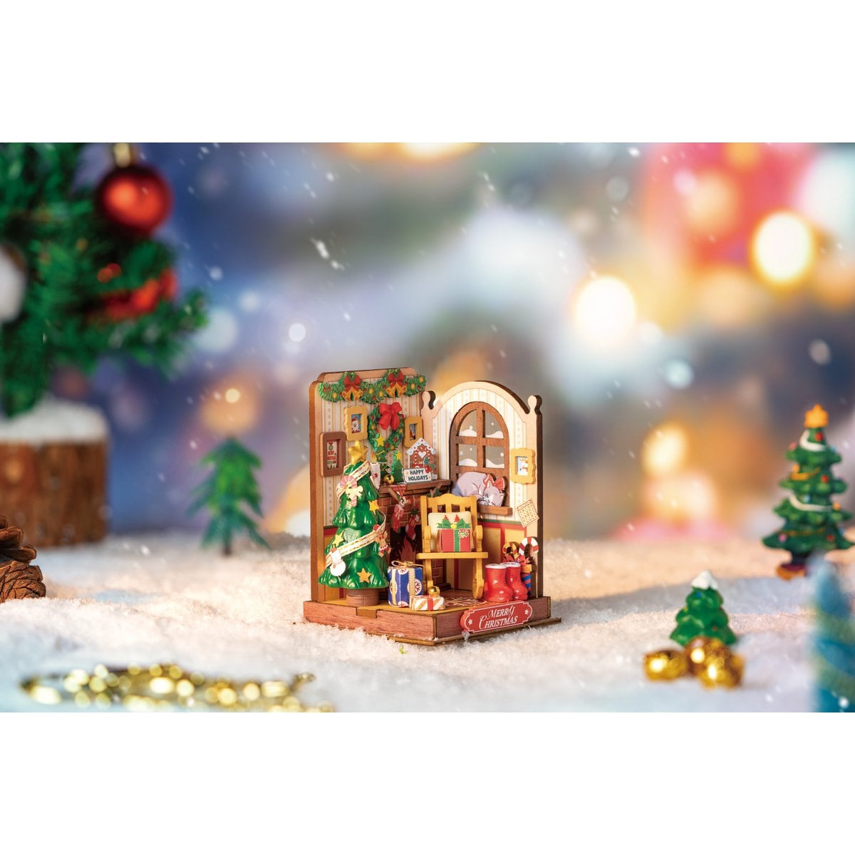 Robotime, DIY Miniature Christmas Fireplace, DS041, 7x7x9.5cm