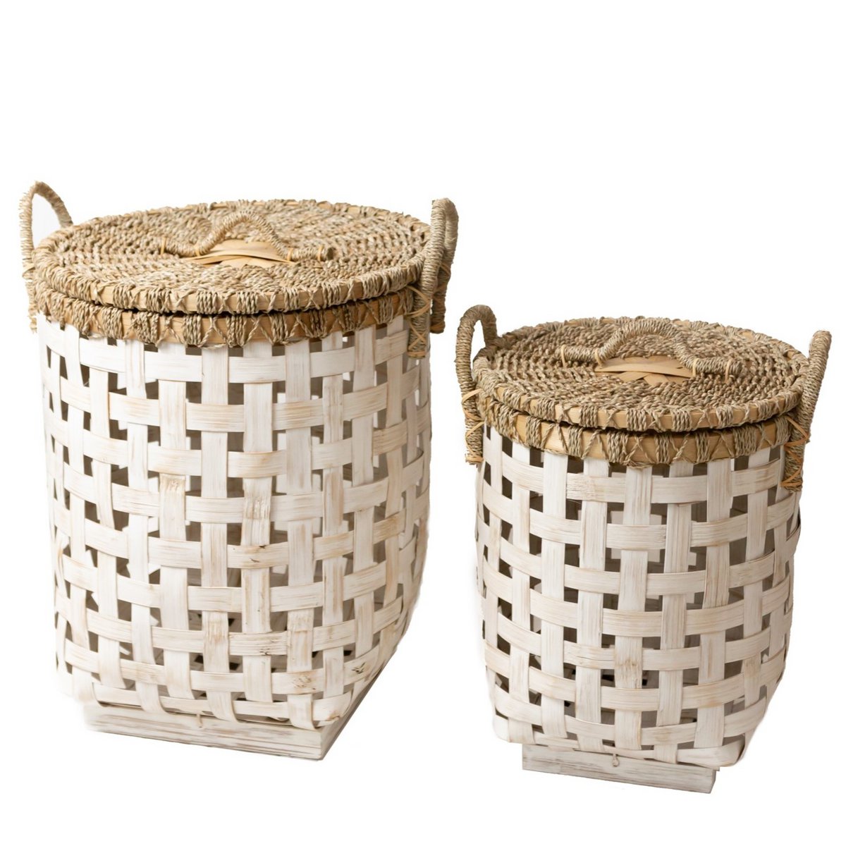 Wasmand bamboe met deksel 40 cm of 52 cm