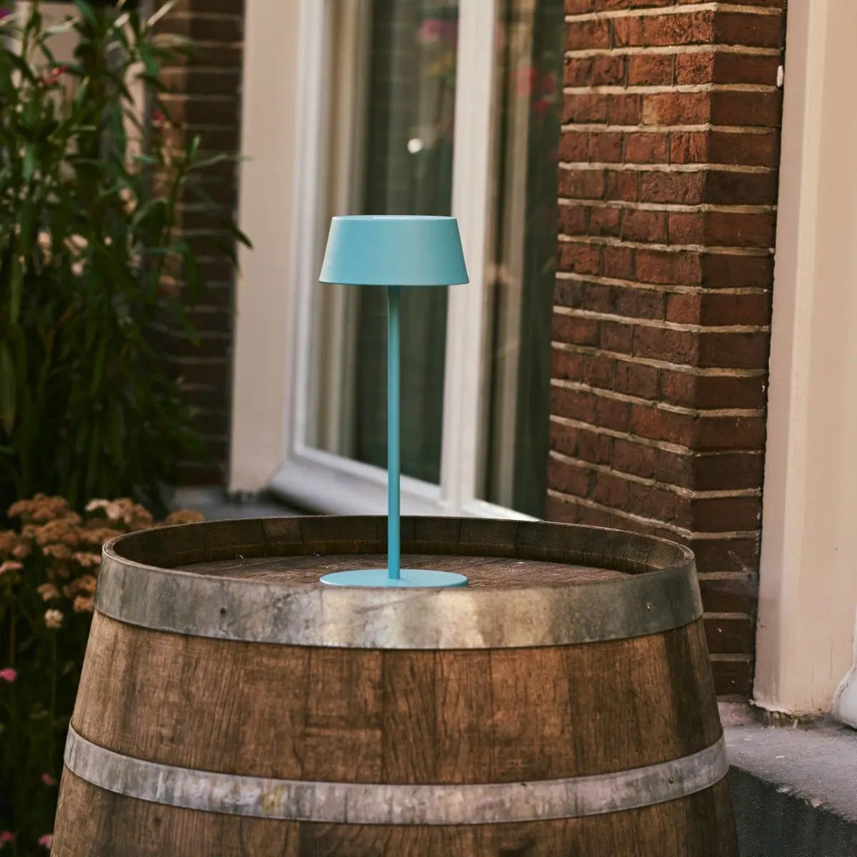 Tafellamp Hugo blauw Ø15x36 cm oplaadbaar dimbaar IP54