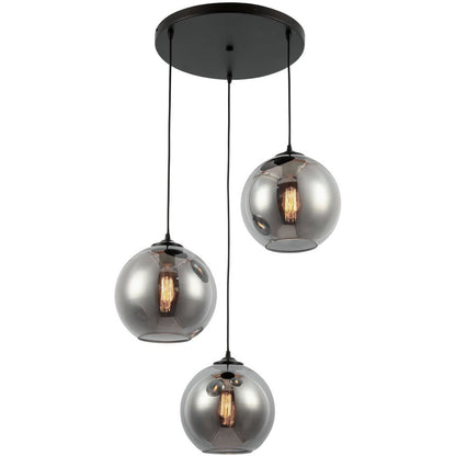 Hanglamp smoke glas 3 bollen Ø25 cm