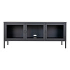 TV meubel 130x40x55 cm zwart staal glas