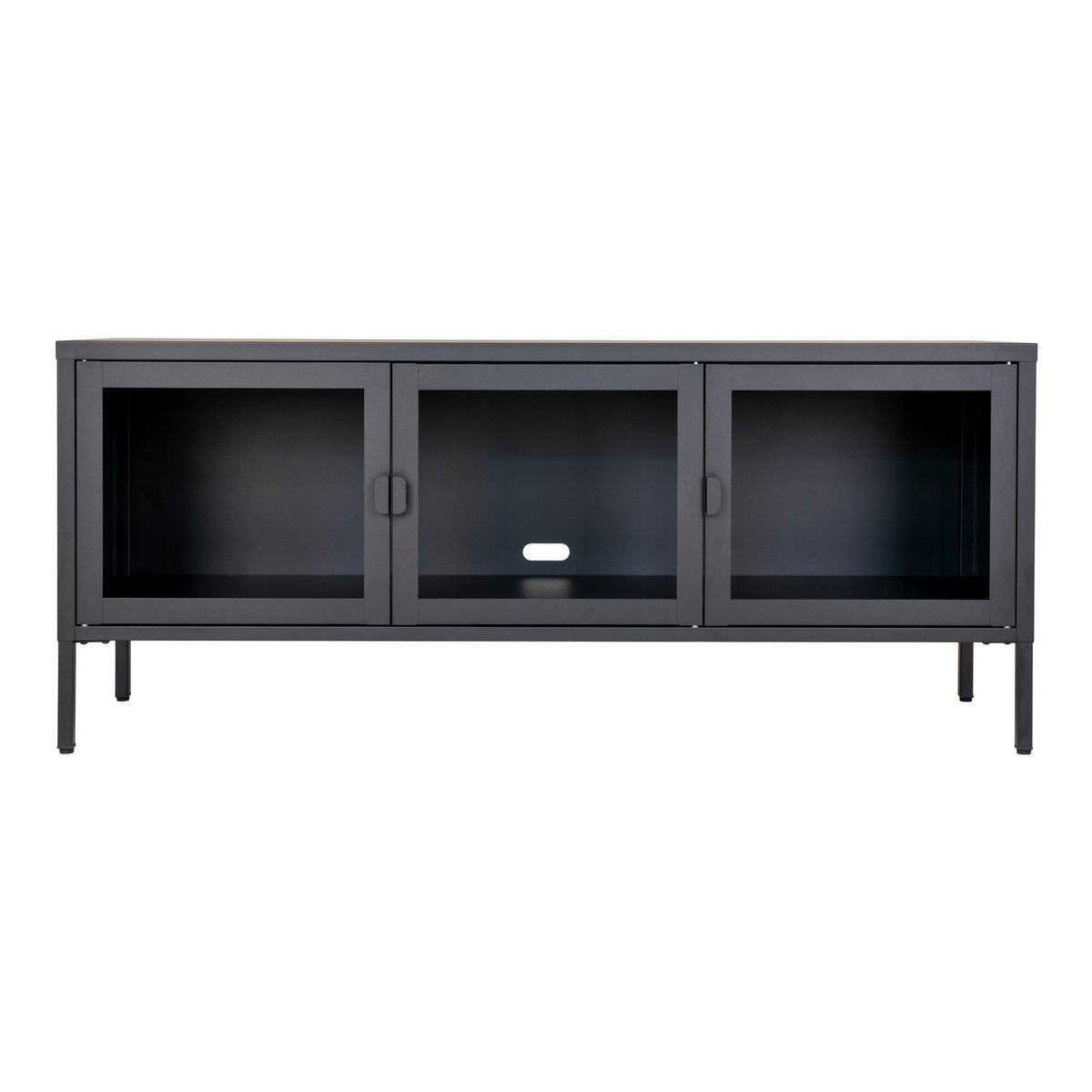 TV meubel 130x40x55 cm zwart staal glas
