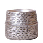 Bloempot Ø9 cm keramiek mat zilver