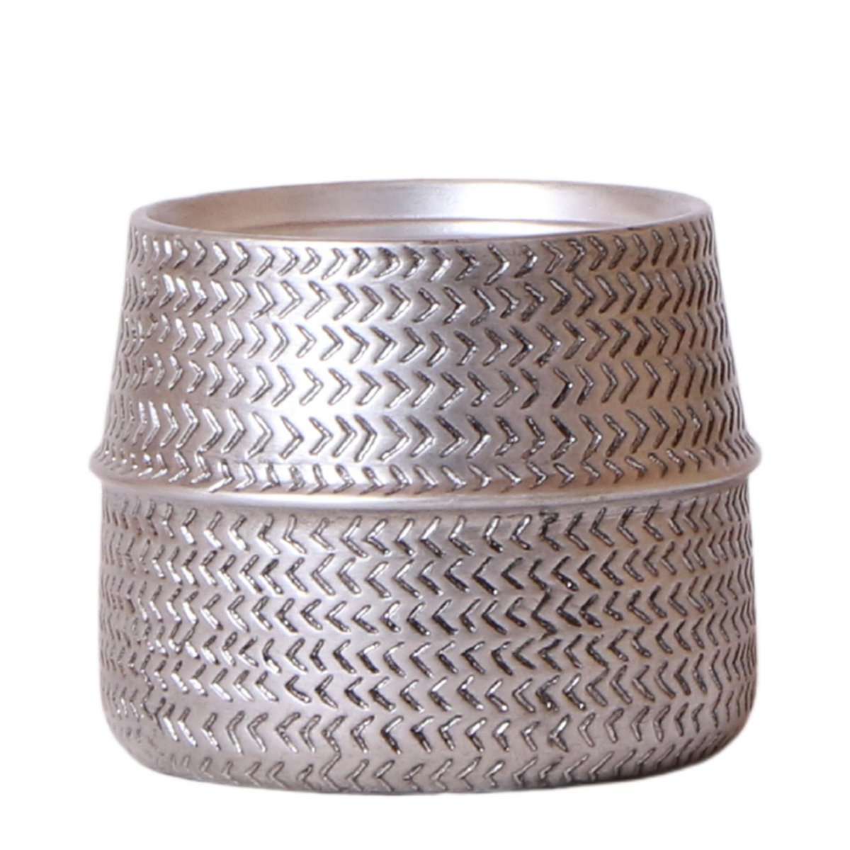 Bloempot Ø9 cm keramiek mat zilver