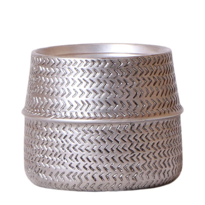 Bloempot Ø9 cm keramiek mat zilver