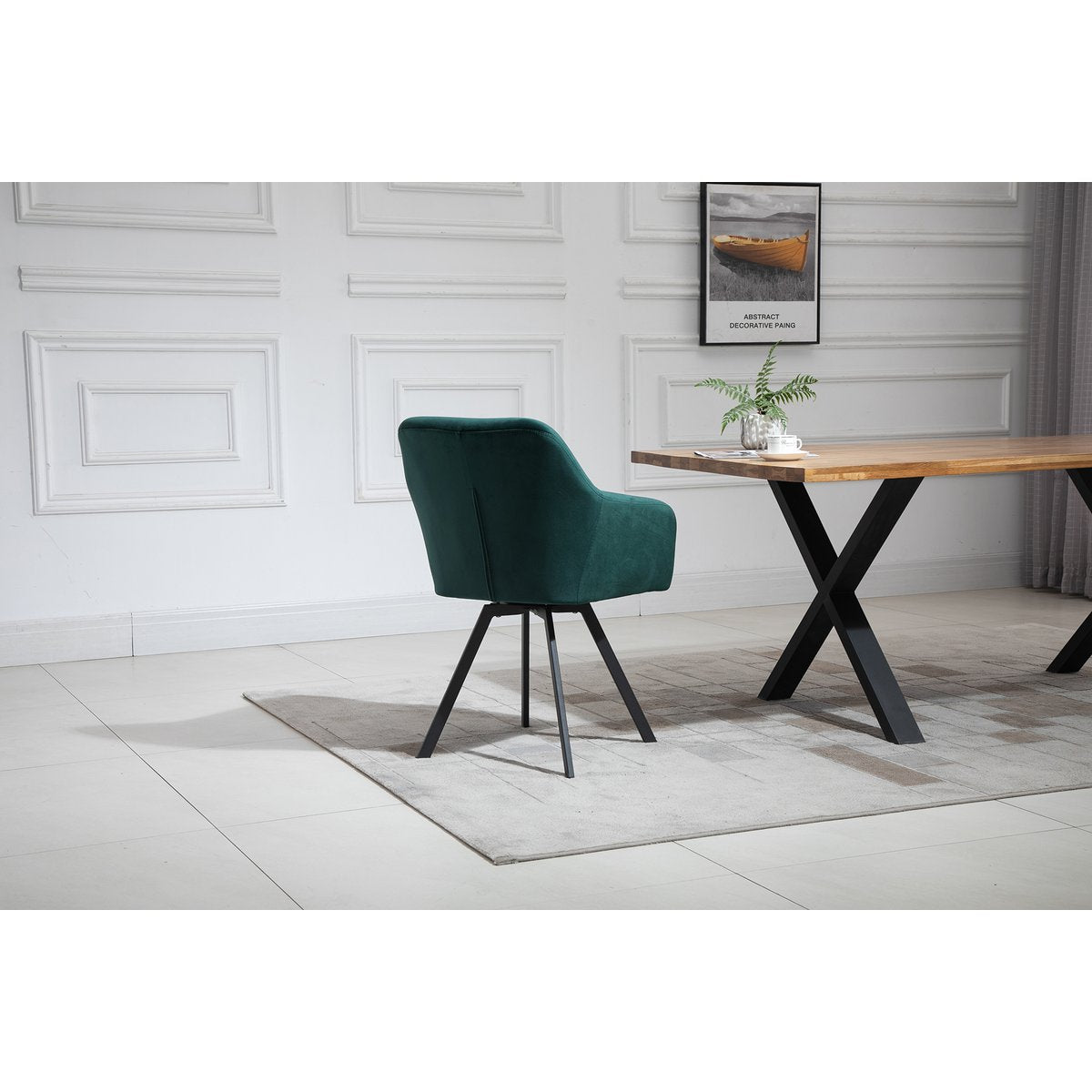 Fauteuil dennengroen draaibaar 61x62x85 cm