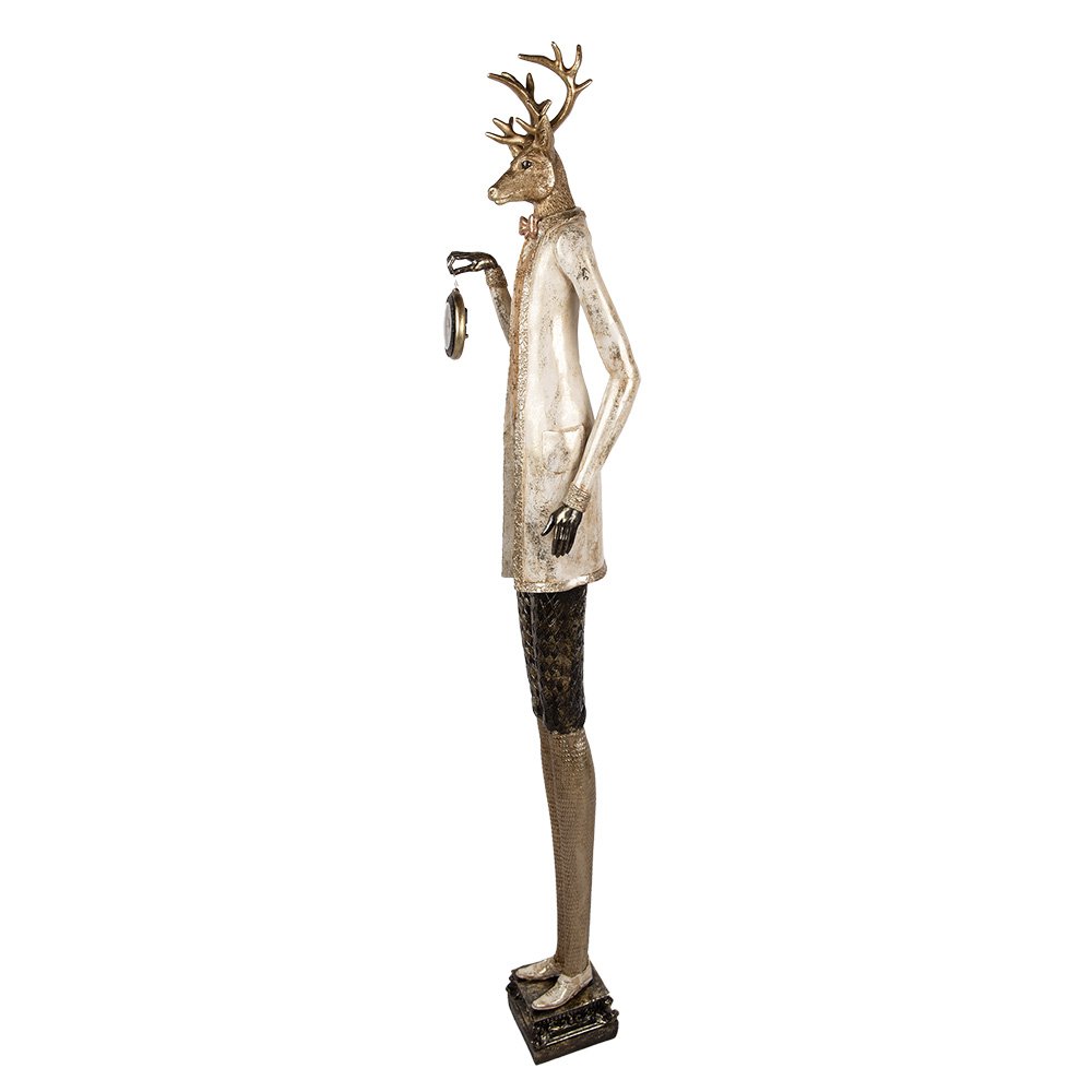 Kerstdecoratie hert 27x21x160 cm beige kunststof
