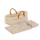 Knitted doll travel cot 35cm