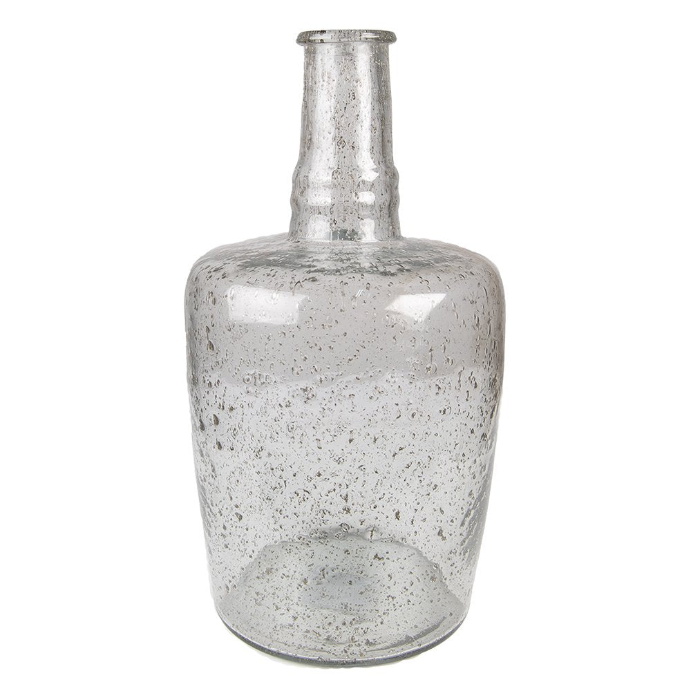 Vaas Ø 21x38 cm glas transparant grijs