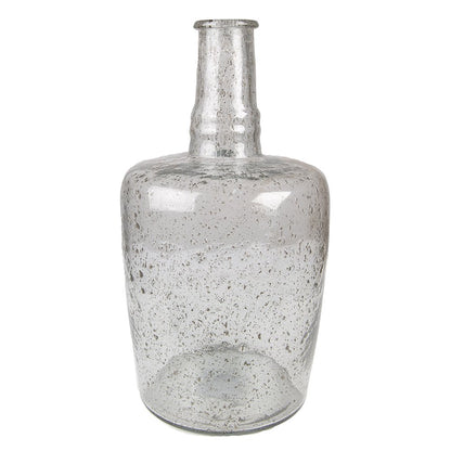 Vaas Ø 21x38 cm glas transparant grijs