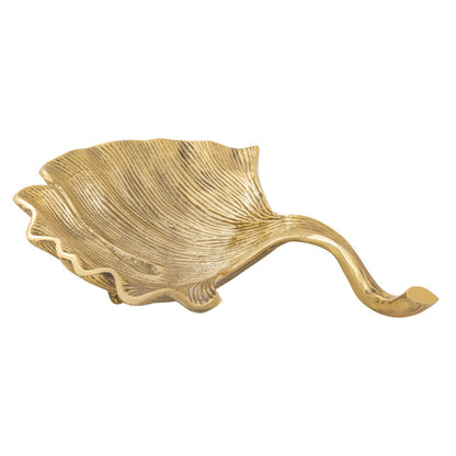 Schaal aluminium ginkgo 30x25x6 cm goud zilver