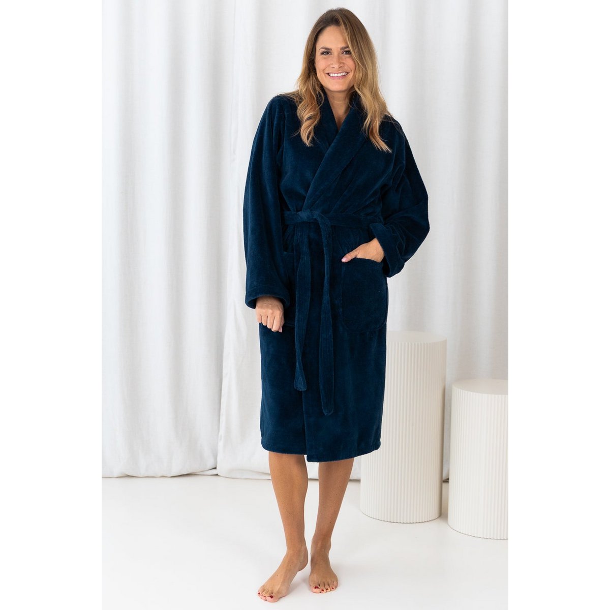 Teddybadjas donker denim