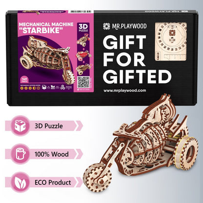 Mr Playwood 3D Houten Puzzel Kosmobike 10104 149 Onderdelen