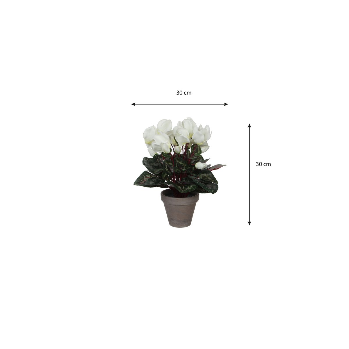 Kunstplant Cyclamen wit 30x30 cm