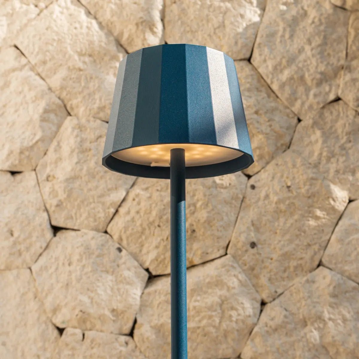 Tafellamp blauw draadloos dimbaar 10x38 cm