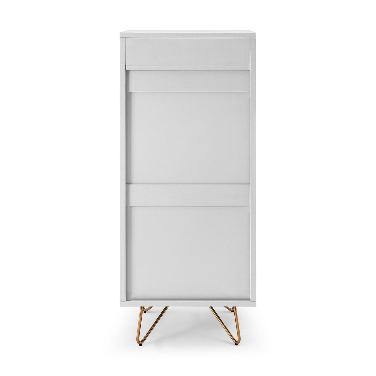 Ladekast 45x40x110 cm wit goud met spiegel