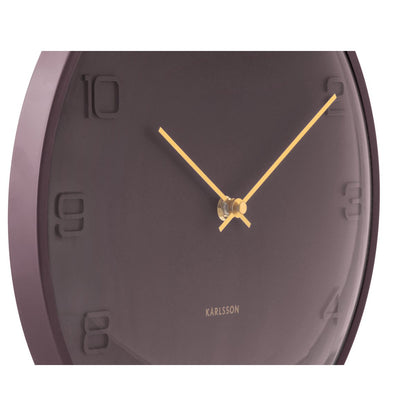 Wandklok 31 cm bruin metaal