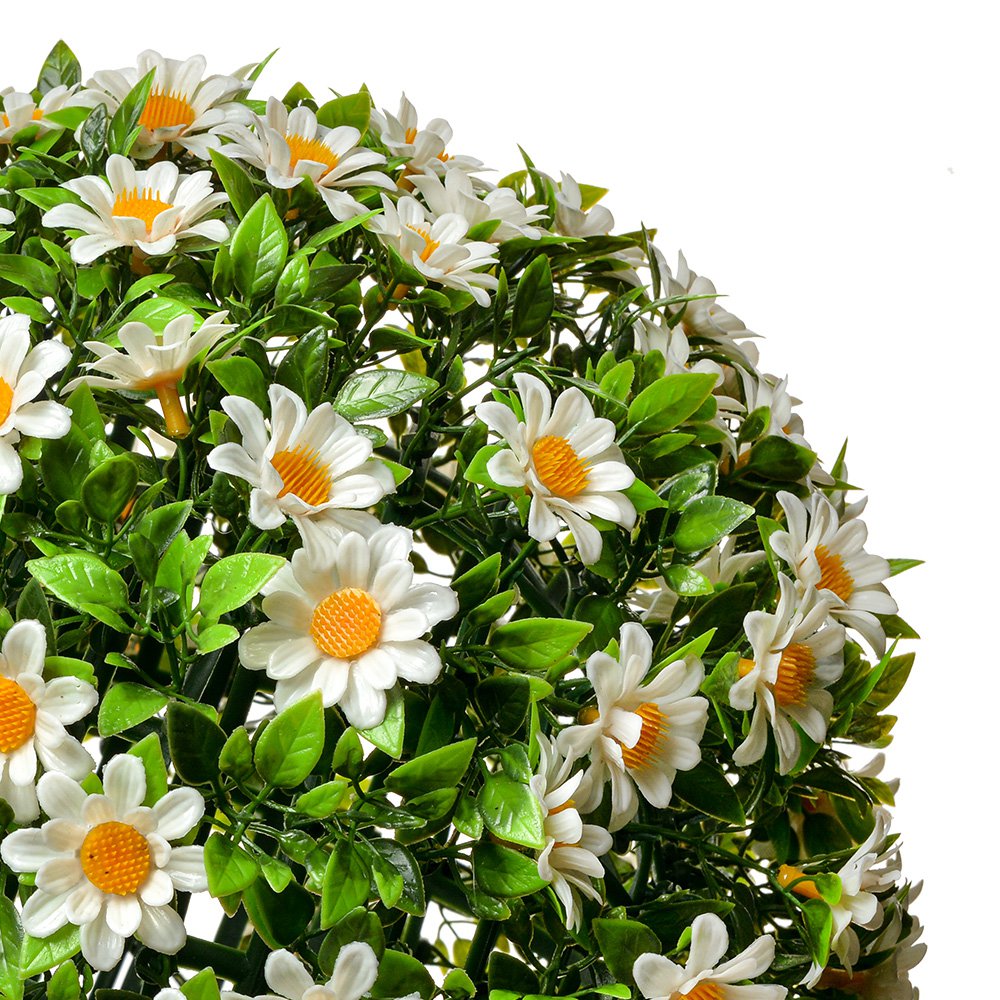 Buxusbol Ø 30 cm wit groen kunststof