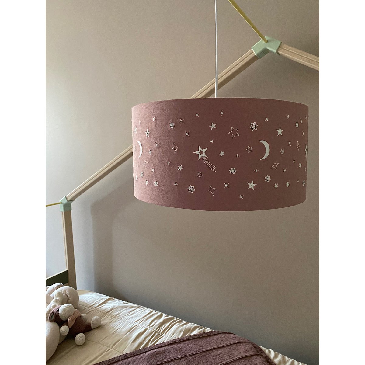 Plafondlampenkap 40 cm vintage blauw