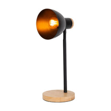 Bureaulamp Marie metaal hout zwart 36,5 cm