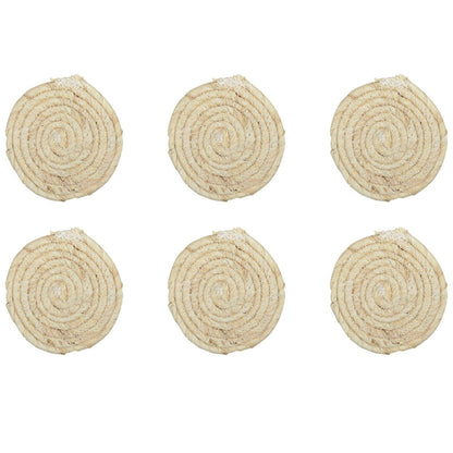 Onderzetters touw set van 4 beige 8x8 cm