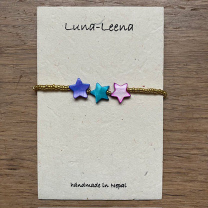 Luna Leena Kinderarmband Sterren Veelkleurig Nepal Gemaakt