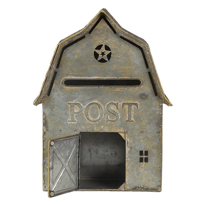 Letterbox 26x11x35 cm Grey Metal Wall Mounted Mailbox
