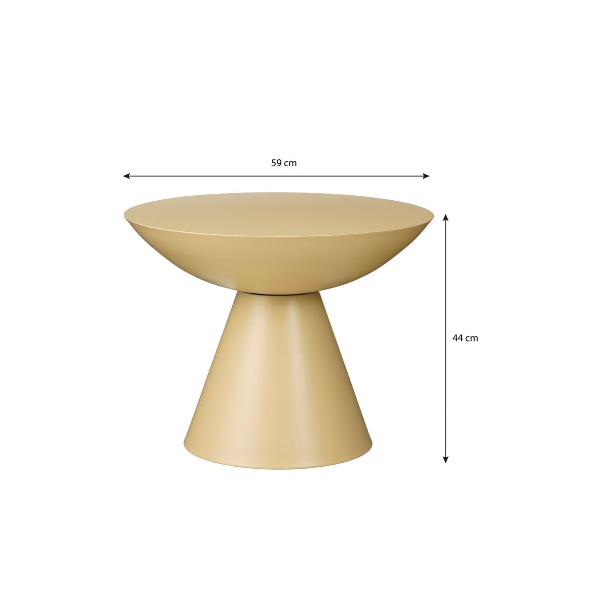 Bijzettafel 59x44 cm ijzer beige