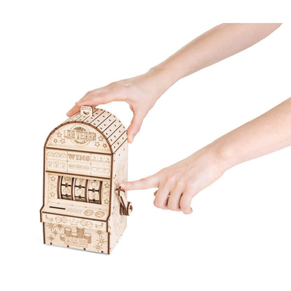 Eco Wood Art (EWA) DIY 3D Mechanische Houten Puzzel, One-Armed Bandit, 4585, 25,3x11,7x13,6