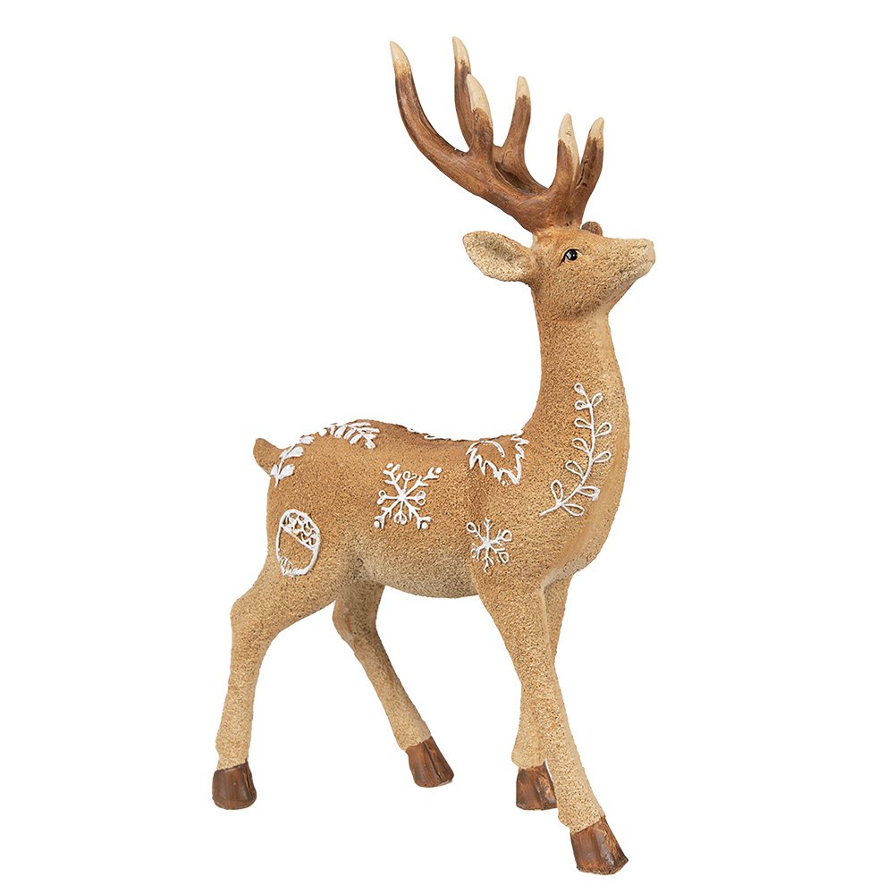 Decorative Deer Figurine 31 cm Brown Polyresin