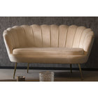 Zitbank beige fluweel 136x77x78 cm