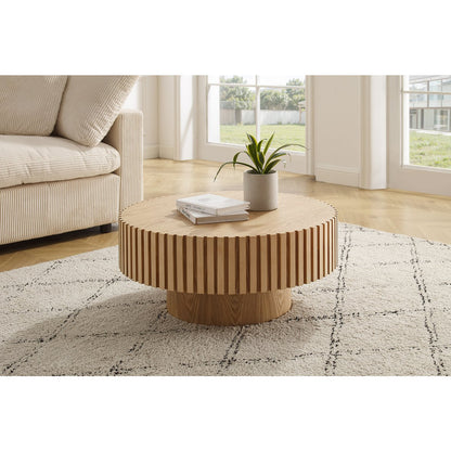 Salontafel rond Ø 80x34 cm essenhout fineer