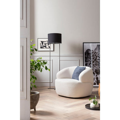 Fauteuil bouclé stof wit 88x89x69 cm