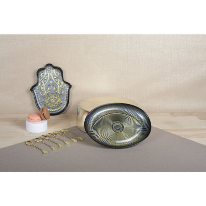Serveerschaal zilver 21x17x3 cm glas