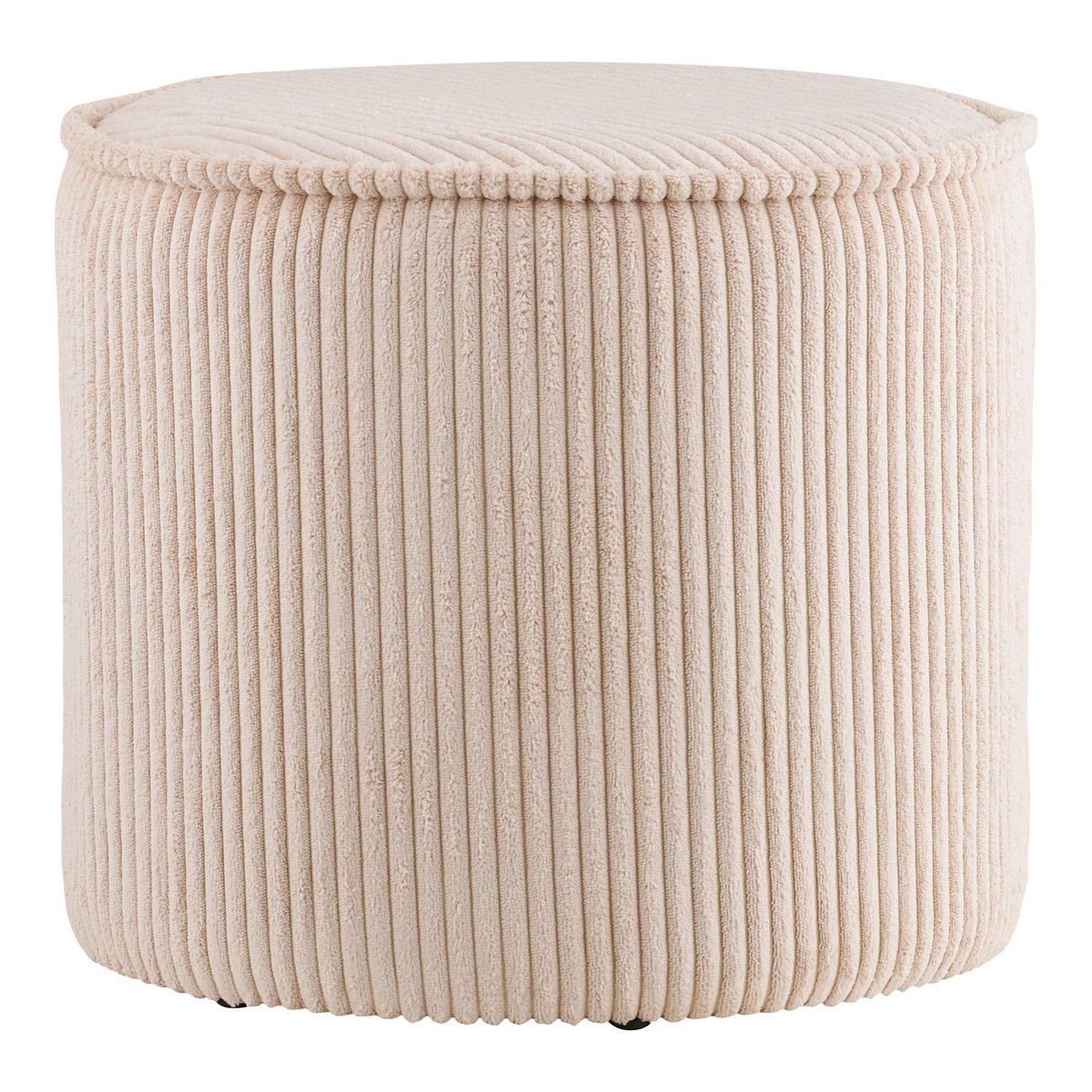 Taupo Pouffe, corduroy, beige, ø40x35 cm, HN1424