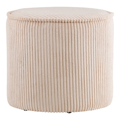 Taupo Pouffe, corduroy, beige, ø40x35 cm, HN1424
