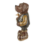 Sculpture Dog 16x14x34 cm Brown Green Polyresin