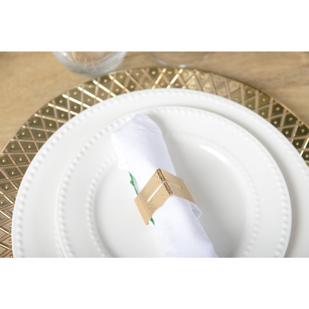 Handdoekringen goud metaal 4x4x1 cm set 4 stuks