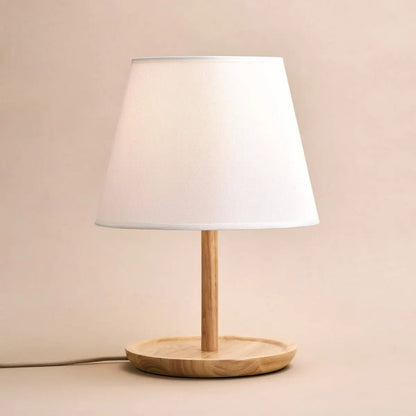 Tafellamp hout crème 43x30x30 cm