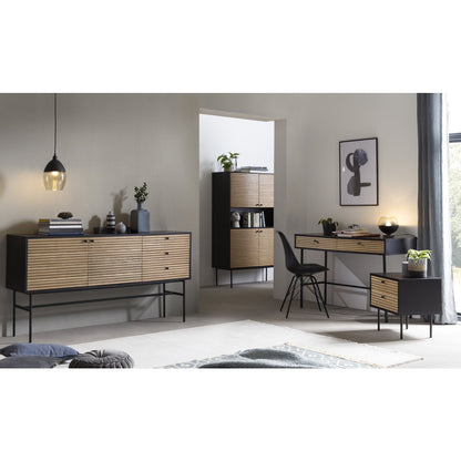 Dressoir eikenfineer zwart 100x40x155 cm