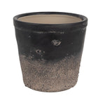 Bloempot Ø 15x14 cm zwart bruin keramiek