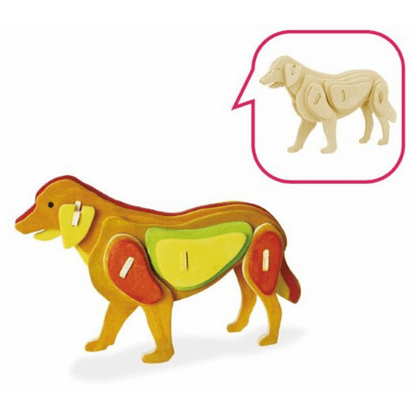 Houten puzzel hond 20x7,5x15 cm